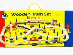 houten treinbaan set 101 delig