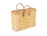 rieten tas met lederen rand 48 cm.