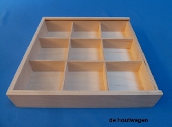 kist met 9 vakken en houten schuifdeksel-0