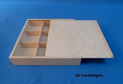 kist met 9 vakken en houten schuifdeksel-2
