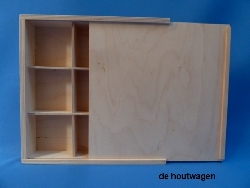 kist met 9 vakken en houten schuifdeksel-3