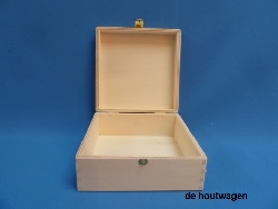 De Houtwagen | kist de luxe 15 x 15 x 6.5 | houten kisten vierkant | € 12,95