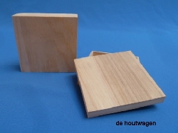 De Houtwagen | kistje vierkant 10 x 10 x 3 | houten kisten vierkant | € 4,50