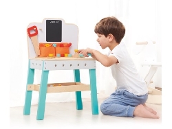 De Houtwagen | werkbankje turquoise lelin toys | kinder gereedschap | € 59,95