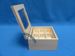 De Houtwagen | sieradenkistje met spiegel en etage | houten kastjes | € 14,95