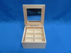 De Houtwagen | sieradenkistje met spiegel en etage | houten kastjes | € 14,95