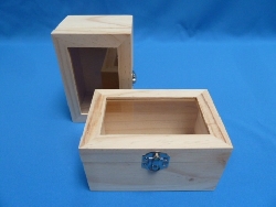 kist met glazen deksel 15 x 10 x 7.5
