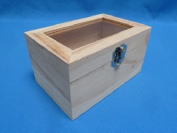 De Houtwagen | kist met glazen deksel 15 x 10 x 7.5 | houten kisten rechthoekig | € 7,95