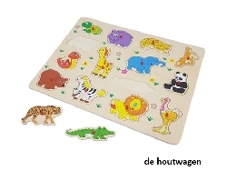 knop puzzel wilde dieren groot
