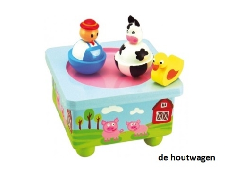 muziekdoosje dansende boer met koe