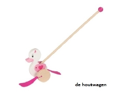 stokroller eend roze