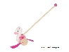 De Houtwagen | stokroller eend roze | stokroller- trekfiguur  | € 24,95