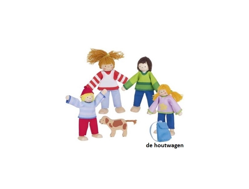 De Houtwagen | popjes campingfamilie | poppenhuispopjes | € 22,50