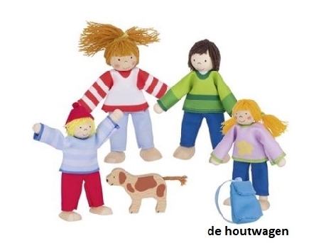 De Houtwagen | popjes campingfamilie | poppenhuispopjes | € 22,50