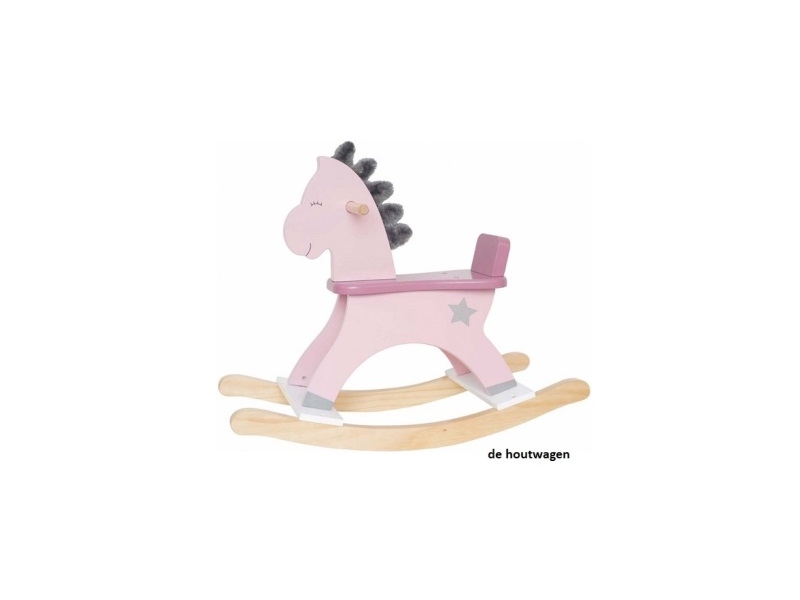 De Houtwagen | hobbelpaard roze jabadabado | hobbelpaarden | € 79,95