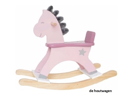 De Houtwagen | hobbelpaard roze jabadabado | hobbelpaarden | € 79,95