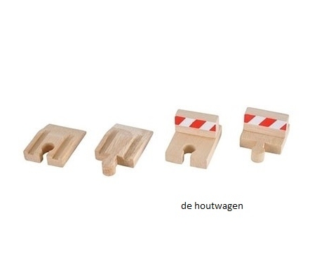 De Houtwagen | houten treinbaan rails eindstukken | mentari losse rails e.d. | € 4,75