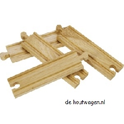 houten treinbaan rails recht middel