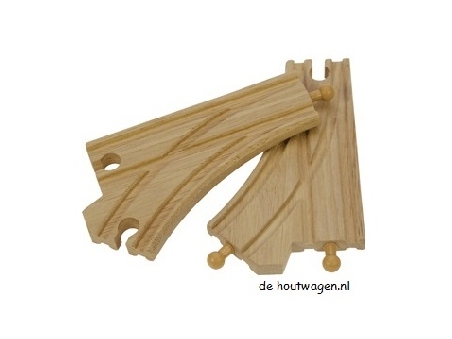 houten treinbaan splitsing 2-weg
