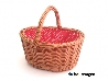 De Houtwagen | rieten mand ovaal rood stip groot | rieten mandjes voor kinderen | € 15,95