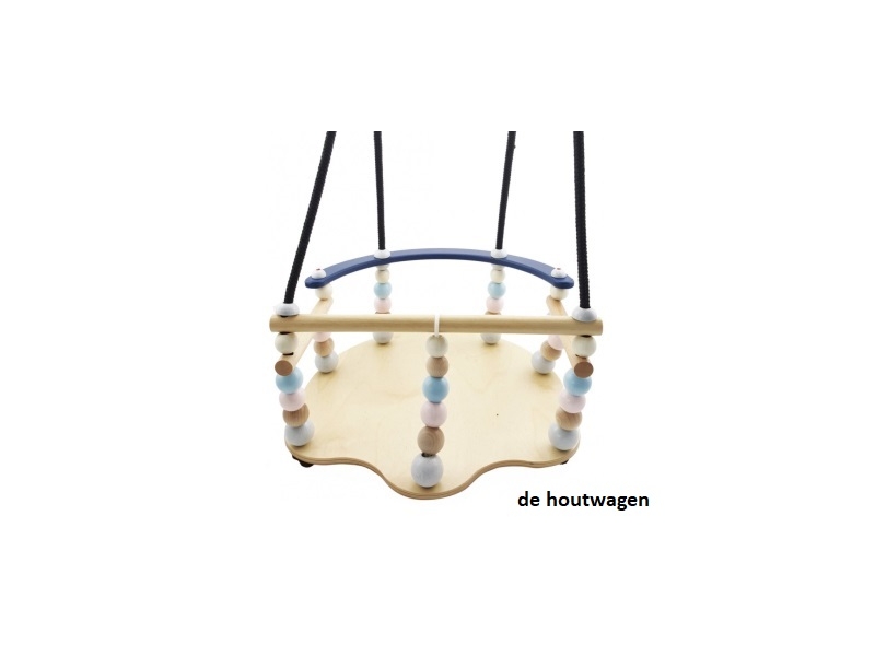 De Houtwagen | Babyschommel De Luxe Naturel – Pastel | houten schommels | € 49,95