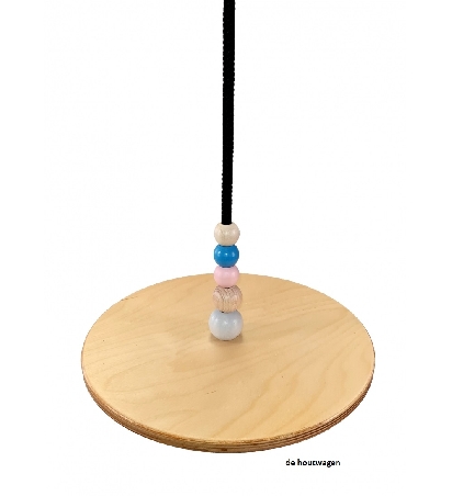 houten schommel rond met pastel kralen