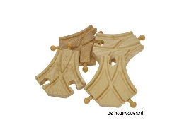 houten treinbaan splitsing links-rechts 