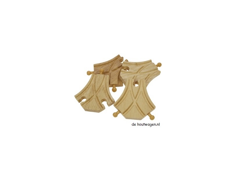houten treinbaan splitsing links-rechts 