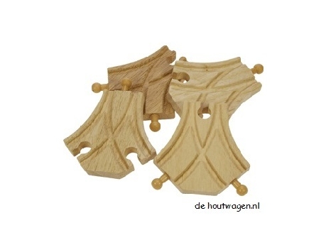 houten treinbaan splitsing links-rechts 