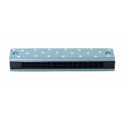 houten harmonica blauw stip
