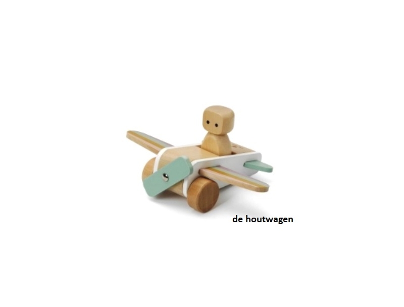 De Houtwagen | houten vliegtuig Micki | houten vrachtwagens en machines | € 12,50