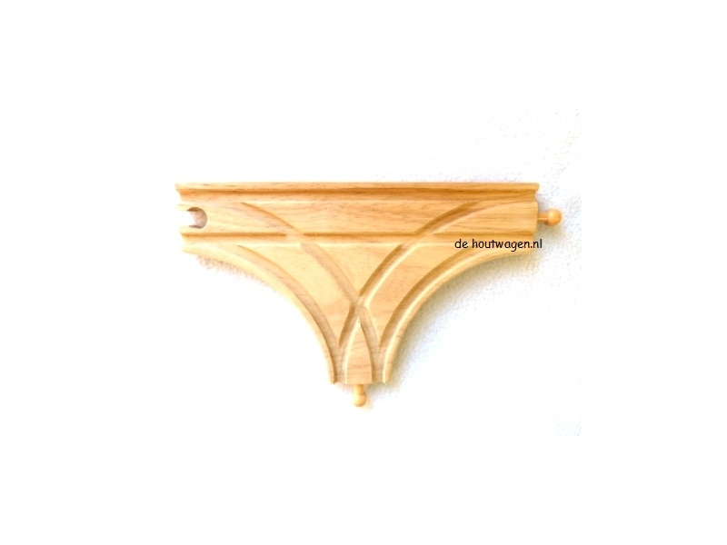 houten treinbaan T-splitsing