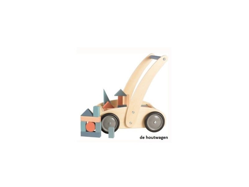 De Houtwagen | Houten Loopwagen met Blokken – Egmont Toys | houten loopwagens | € 69,95
