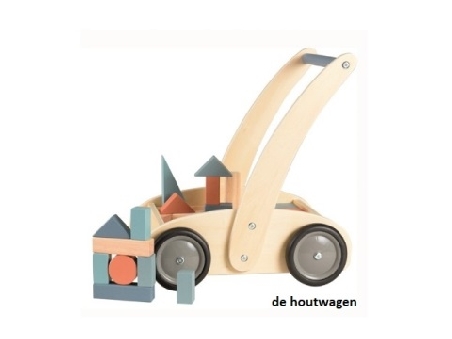 loopwagen met blokken en grijze wielen