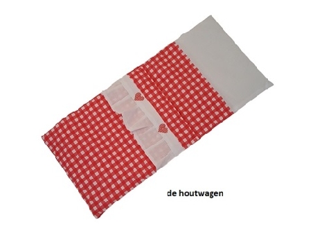 poppenwagen dekje met rode ruit