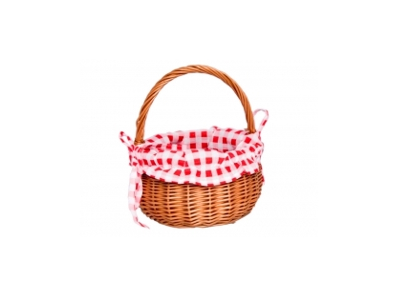 De Houtwagen | rieten mandje bekleed met rode ruit | rieten mandjes voor kinderen | € 17,50