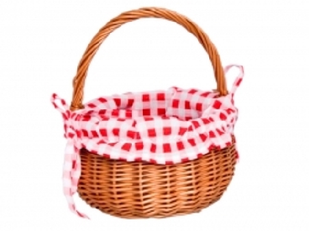 De Houtwagen | rieten mandje bekleed met rode ruit | rieten mandjes voor kinderen | € 17,50