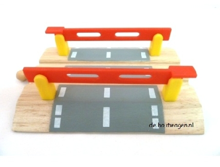 De Houtwagen | houten treinbaan spoorwegovergang | mentari losse rails e.d. | € 6,95
