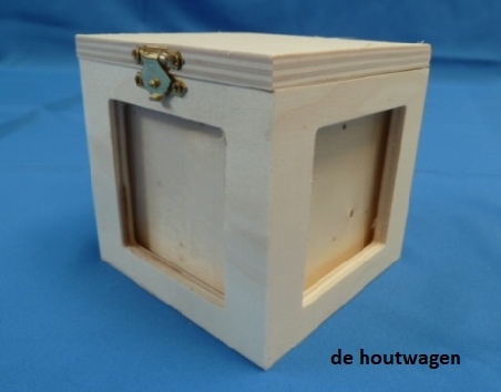 De Houtwagen | houten foto box  | houten kisten vierkant | € 9,95