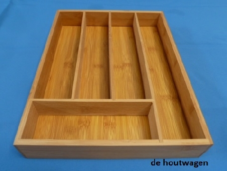 De Houtwagen | bestekbak bamboe | diversen blank hout | € 14,95