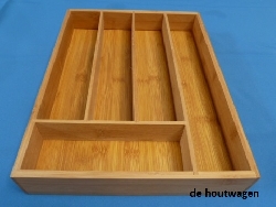 De Houtwagen | bestekbak bamboe | diversen blank hout | € 14,95