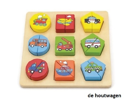 geometrische vormenpuzzel voertuigen
