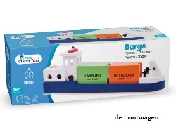 De Houtwagen | Rijnaak met 2 containers | houten vrachtwagens en machines | € 55,00