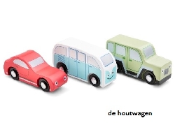 set van 3 voertuigen pastel