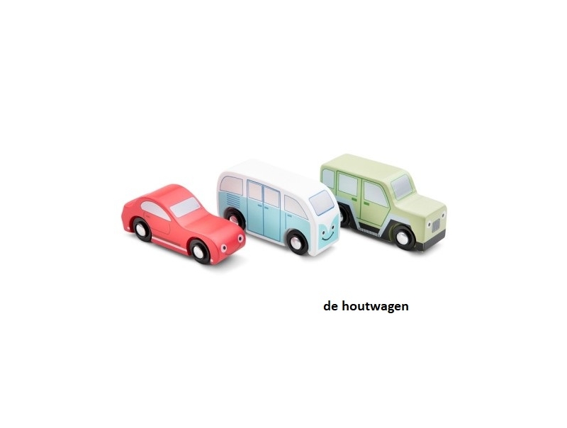 set van 3 voertuigen pastel