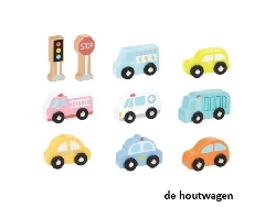 voertuigen set in houten box-0