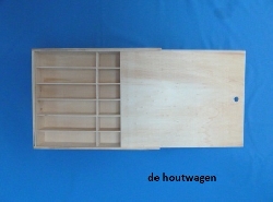 kist met 12 lange vakken en schuifdeksel-0