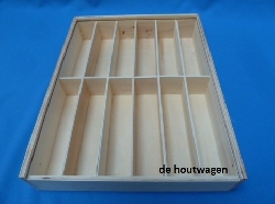 kist met 12 lange vakken en schuifdeksel-1