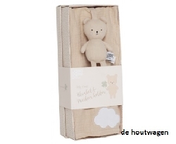cadeauset dekentje en speenhouder beer