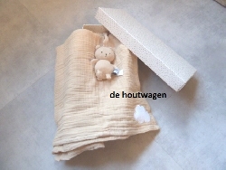 cadeauset dekentje en speenhouder beer-0
